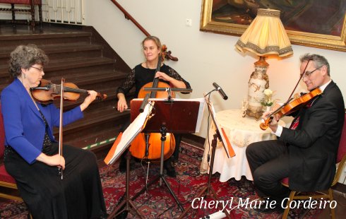 20 String trio, Nils, Charlotte and Ingrid, pre-dinner mingle.