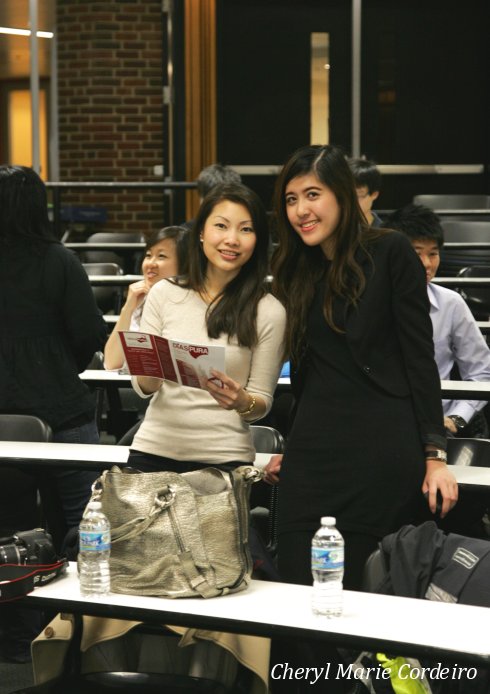Cheryl Marie Cordeiro Nilsson and Lavon Wong, auditorium, Wharton, University of Pennsylvania.