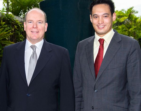 Prince Albert II, Prince of Monaco and Kevin Teng, Marina Bay Sands, Singapore. f Monaco at Herb Garden 3a 598